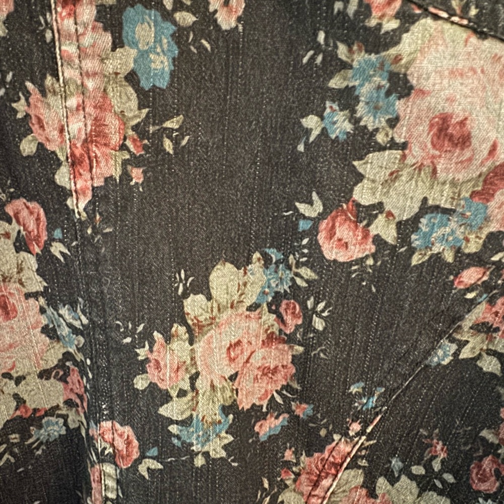 Free People Floral Distressed Y2K Cropped Blazer - Picture 8 of 9